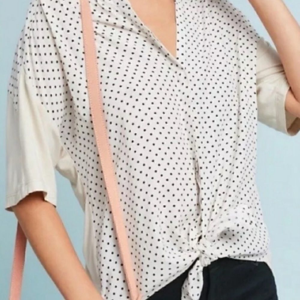 Anthropologie Porridge Polka Dot Hi-Lo Top
